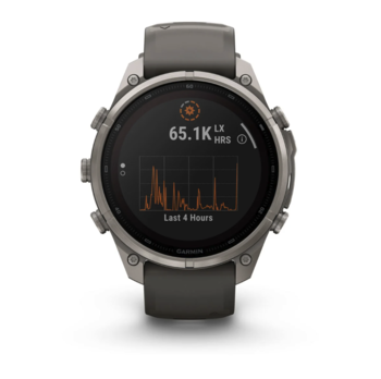 Спортивний годинник Garmin Fenix 9 Pro Solar inReach 47 мм Titanium із силіконовим сірим ремінцем 010-04338-01 — фото 11
