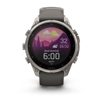 Спортивний годинник Garmin Fenix 9 Pro Solar 47 мм Titanium із силіконовим сіро-срібним ремінцем 010-04338-01 — фото 10