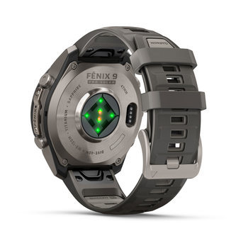 Спортивний годинник Garmin Fenix 9 Pro Solar 47 мм Titanium із силіконовим сіро-срібним ремінцем 010-04338-01 — фото 12