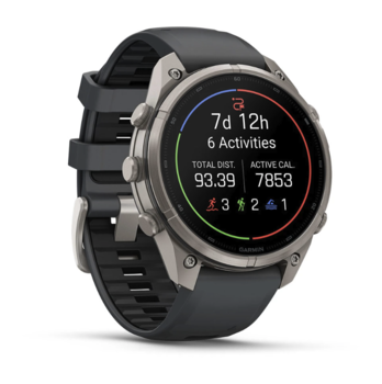 Спортивний годинник Garmin Fenix 9 Pro Amoled inReach 47 мм Titanium із сірим силіконовим ремінцем 010-04336-21 — фото 11
