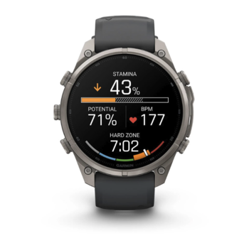 Спортивний годинник Garmin Fenix 9 Pro Amoled inReach 47 мм Titanium із сірим силіконовим ремінцем 010-04336-21 — фото 10