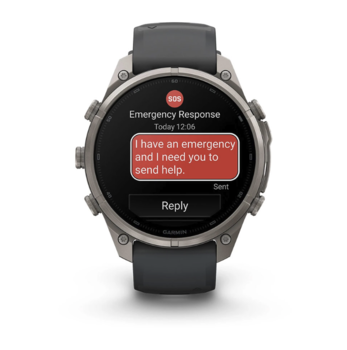 Спортивний годинник Garmin Fenix 9 Pro Amoled inReach 47 мм Titanium із сірим силіконовим ремінцем 010-04336-21 — фото 7