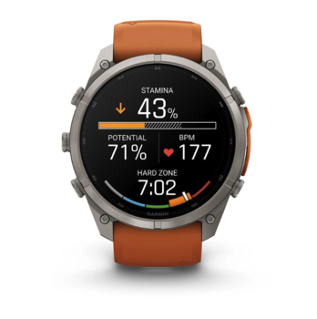 Спортивний годинник Garmin Fenix 9 Pro Amoled 51мм Titanium із помаранчевим силіконовим ремінцем 010-04337-01 — фото 10