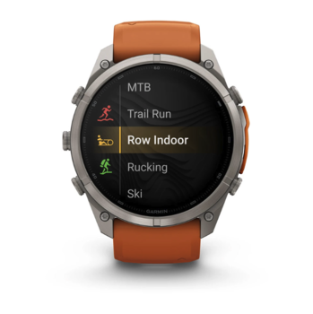 Спортивний годинник Garmin Fenix 9 Pro Amoled 51мм Titanium із помаранчевим силіконовим ремінцем 010-04337-01 — фото 8