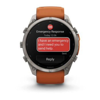Спортивний годинник Garmin Fenix 9 Pro Amoled 51мм Titanium із помаранчевим силіконовим ремінцем 010-04337-01 — фото 7