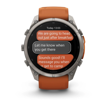 Спортивний годинник Garmin Fenix 9 Pro Amoled 51мм Titanium із помаранчевим силіконовим ремінцем 010-04337-01 — фото 6
