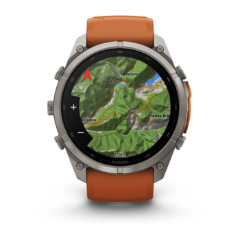 Спортивний годинник Garmin Fenix 9 Pro Amoled 51мм Titanium із помаранчевим силіконовим ремінцем 010-04337-01 — фото 4