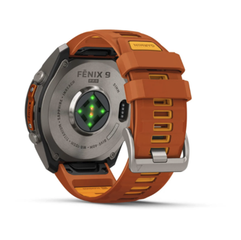 Спортивний годинник Garmin Fenix 9 Pro Amoled 51мм Titanium із помаранчевим силіконовим ремінцем 010-04337-01 — фото 3