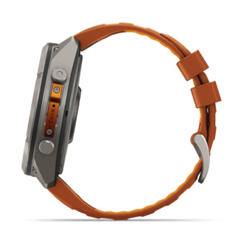 Спортивний годинник Garmin Fenix 9 Pro Amoled 51мм Titanium із помаранчевим силіконовим ремінцем 010-04337-01 — фото 2