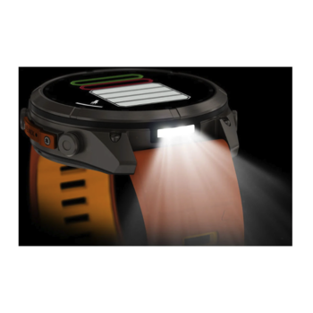 Спортивний годинник Garmin Fenix 9 Pro Amoled 51мм Titanium із помаранчевим силіконовим ремінцем 010-04337-01 — фото 13