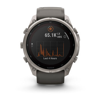 Спортивний годинник Garmin Fenix 9 Pro Solar inReach 51 мм Titanium із темно-сірим силіконовим ремінцем 010-04339-01 — фото 3