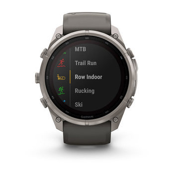 Спортивний годинник Garmin Fenix 9 Pro Solar inReach 51 мм Titanium із темно-сірим силіконовим ремінцем 010-04339-01 — фото 6