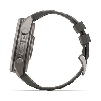 Спортивний годинник Garmin Fenix 9 Pro Solar inReach 51 мм Titanium із темно-сірим силіконовим ремінцем 010-04339-01 — фото 12