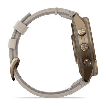 Спортивний годинник Garmin Fenix 9 Pro Amoled inReach 43 мм Autumn Gold Titanium із бежевим шкіряним ремінцем 010-04335-41 — фото 4