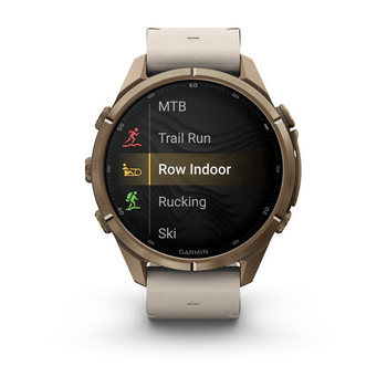 Спортивний годинник Garmin Fenix 9 Pro Amoled inReach 43 мм Autumn Gold Titanium із бежевим шкіряним ремінцем 010-04335-41 — фото 5