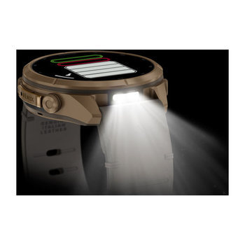 Спортивний годинник Garmin Fenix 9 Pro Amoled inReach 43 мм Autumn Gold Titanium із бежевим шкіряним ремінцем 010-04335-41 — фото 10