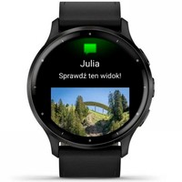 Смарт-годинник Garmin Venu 3 Slate Stainless Steel Bezel with Black Case and Leather Band 010-02784-52