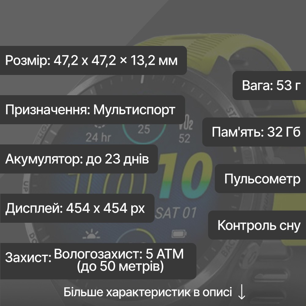 Годинник Garmin Forerunner 965 Yellow 010-02809-12