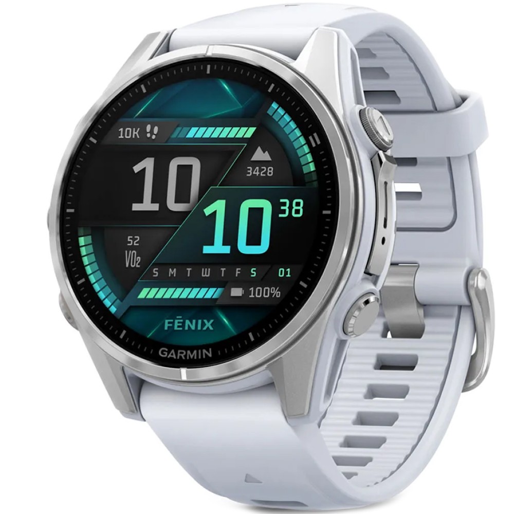 Смарт-годинник Garmin Fenix 8 Amoled 43 мм Silver with Whitestone Silicone Band 010-02903-00
