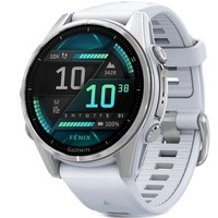 Фото Смарт-годинник Garmin Fenix 8 Amoled 43 мм Silver with Whitestone Silicone Band 010-02903-00