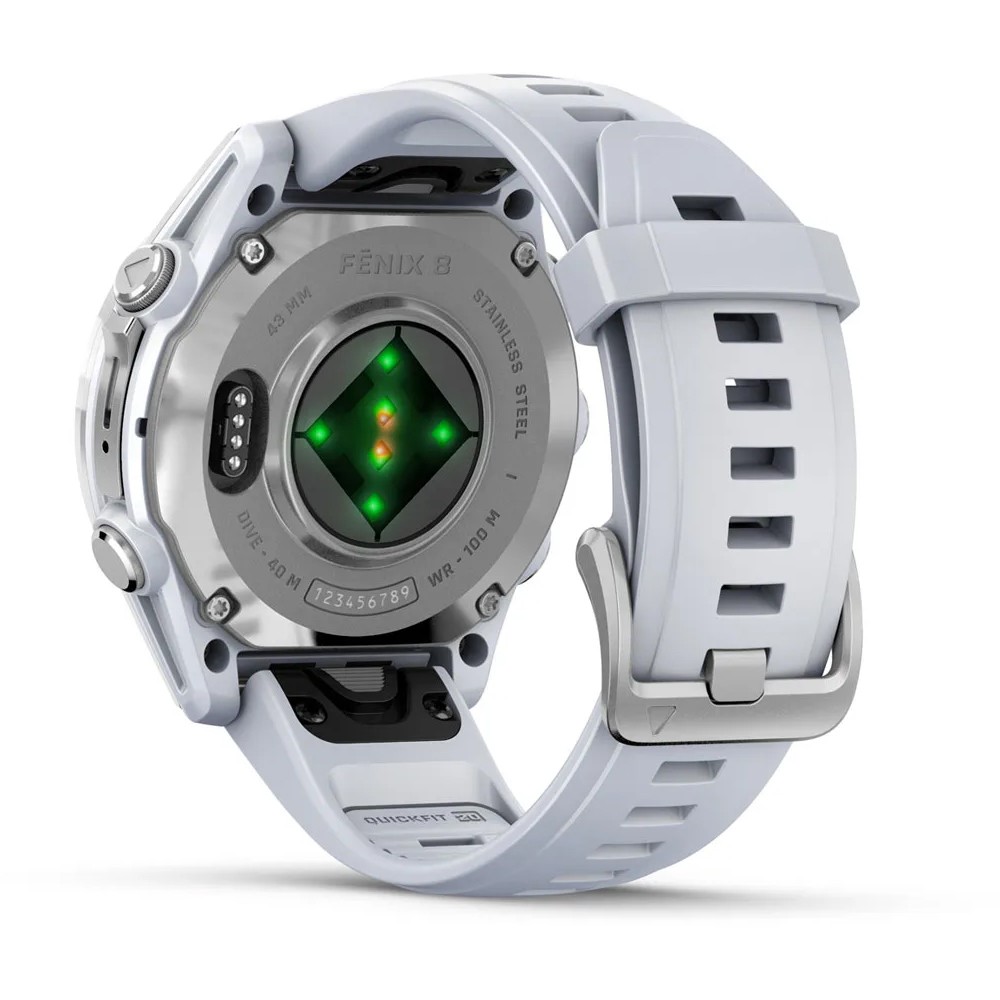 Смарт-годинник Garmin Fenix 8 Amoled 43 мм Silver with Whitestone Silicone Band 010-02903-00