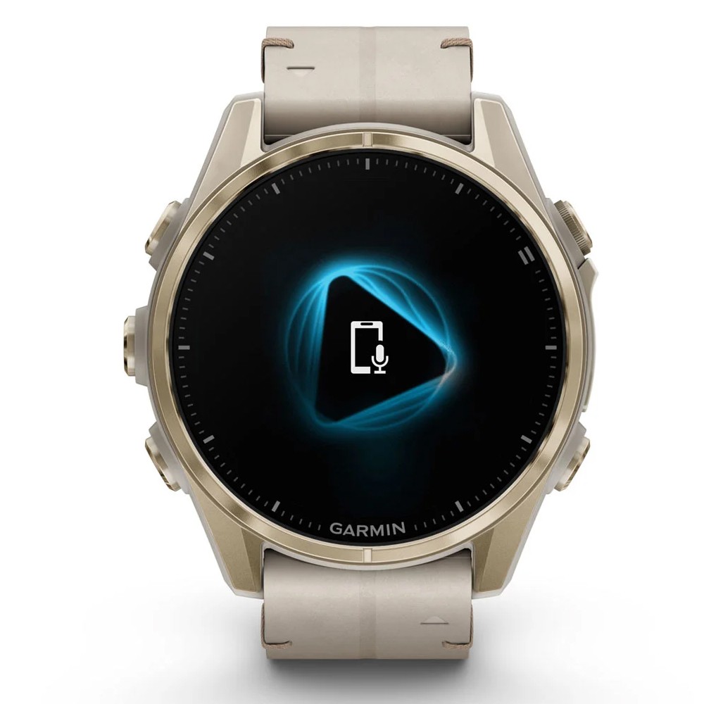 Смарт-годинник Garmin Fenix 8 Amoled 43 мм Sapphire Soft Gold with Limestone Leather Band 010-02903-40