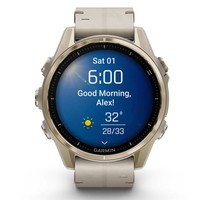 Смарт-годинник Garmin Fenix 8 Amoled 43 мм Sapphire Soft Gold with Limestone Leather Band 010-02903-40