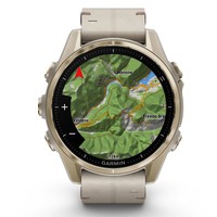 Смарт-годинник Garmin Fenix 8 Amoled 43 мм Sapphire Soft Gold with Limestone Leather Band 010-02903-40