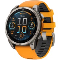 Фото Смарт-годинник Garmin Fenix 8 Amoled 47 мм Sapphire Titanium with a spark Orange and Graphite Silicone Band 010-02904-11