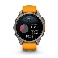 Смарт-годинник Garmin Fenix 8 Amoled 47 мм Sapphire Titanium with a spark Orange and Graphite Silicone Band 010-02904-11