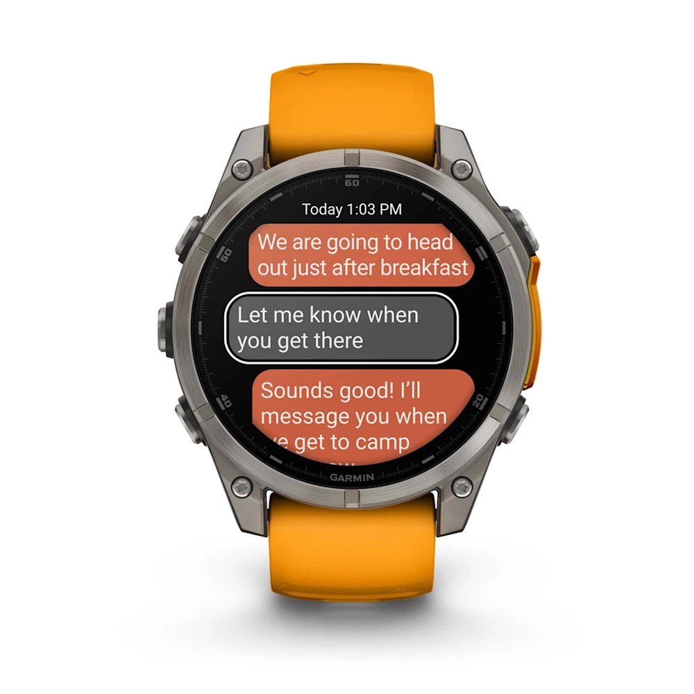 Смарт-годинник Garmin Fenix 8 Amoled 47 мм Sapphire Titanium with a spark Orange and Graphite Silicone Band 010-02904-11