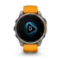 Смарт-годинник Garmin Fenix 8 Amoled 47 мм Sapphire Titanium with a spark Orange and Graphite Silicone Band 010-02904-11
