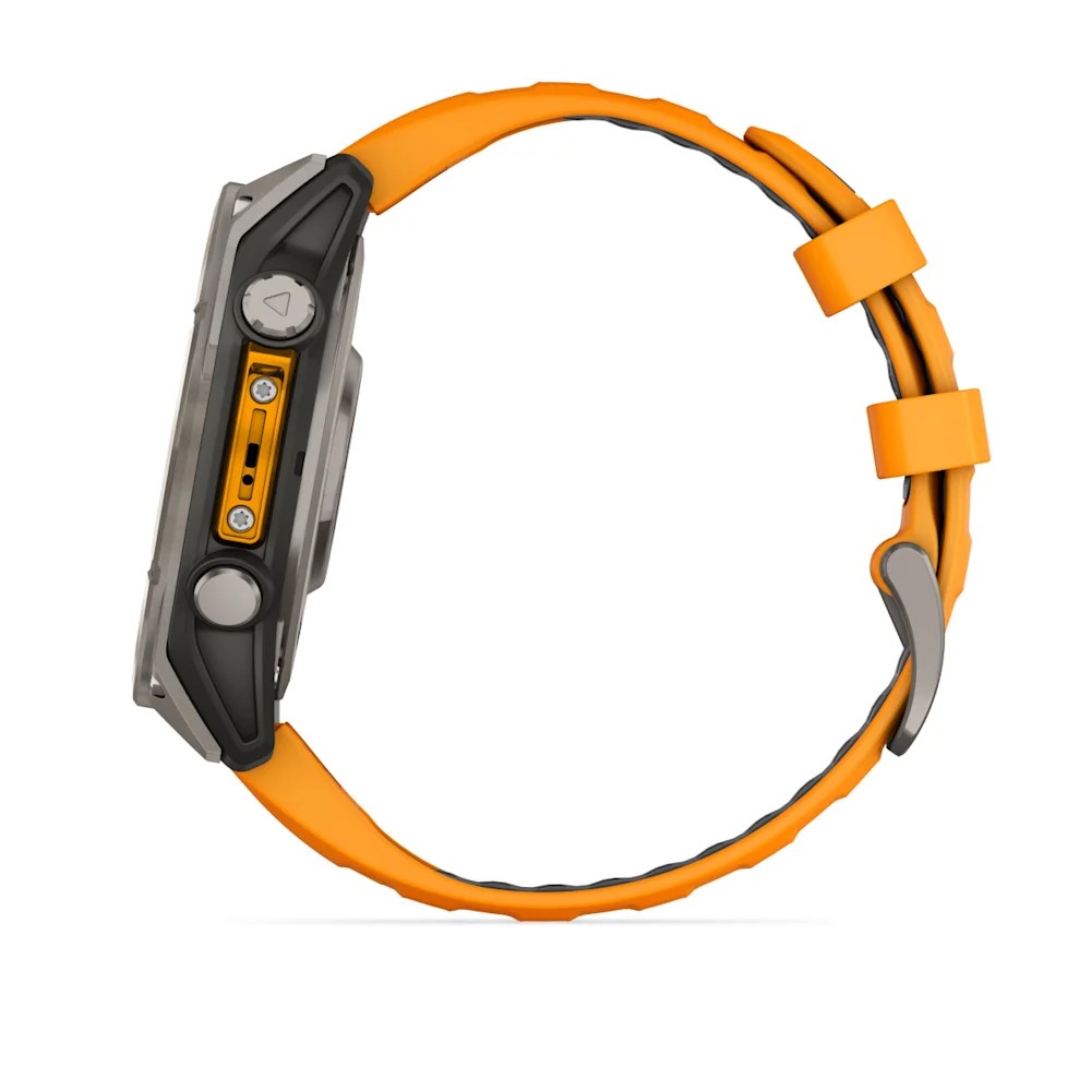 Смарт-годинник Garmin Fenix 8 Amoled 47 мм Sapphire Titanium with a spark Orange and Graphite Silicone Band 010-02904-11