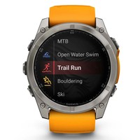 Фото Смарт-годинник Garmin Fenix 8 Amoled 51 мм Sapphire Titanium with Spark Orange and Graphite Silicone Band 010-02905-11