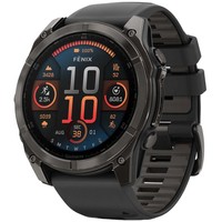Фото Смарт-годинник Garmin Fenix 8 Amoled 51 мм Sapphire Carbon Grey DLC with Black and Pebble Grey Silicone Band 010-02905-21