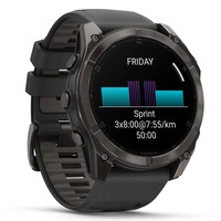 Фото Смарт-годинник Garmin Fenix 8 Amoled 51 мм Sapphire Carbon Grey DLC with Black and Pebble Grey Silicone Band 010-02905-21