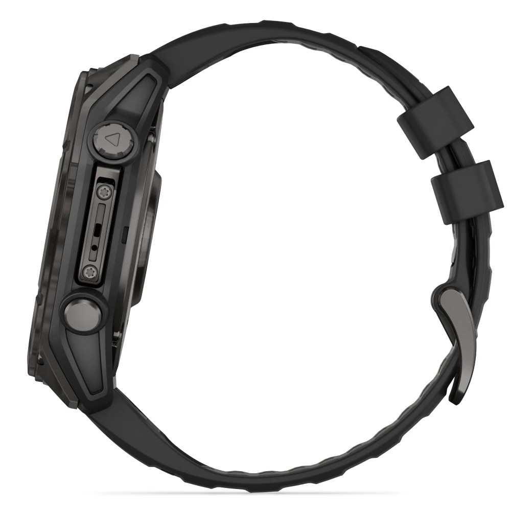 Смарт-годинник Garmin Fenix 8 Amoled 51 мм Sapphire Carbon Grey DLC with Black and Pebble Grey Silicone Band 010-02905-21