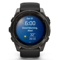 Смарт-годинник Garmin Fenix 8 Amoled 51 мм Sapphire Carbon Grey DLC with Black and Pebble Grey Silicone Band 010-02905-21