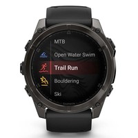 Смарт-годинник Garmin Fenix 8 Amoled 51 мм Sapphire Carbon Grey DLC with Black and Pebble Grey Silicone Band 010-02905-21