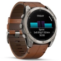 Фото Смарт-годинник Garmin Fenix 8 Amoled 51 мм Sapphire Titanium with Chestnut Leather Band 010-02905-40