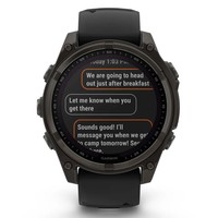Смарт-годинник Garmin Fenix 8 Solar 47 мм Sapphire Carbon Grey DLC titanium with Black and Pebble Grey Silicone Band 010-02906-11