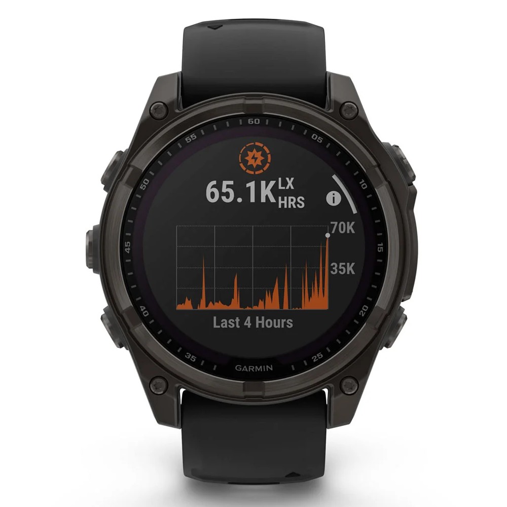 Смарт-годинник Garmin Fenix 8 Solar 47 мм Sapphire Carbon Grey DLC titanium with Black and Pebble Grey Silicone Band 010-02906-11