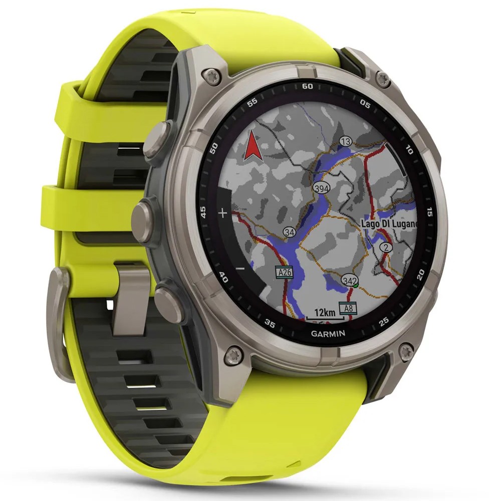 Смарт-годинник Garmin Fenix 8 Solar 47 мм Sapphire Titanium with Amp Yellow and Graphite Silicone Band 010-02906-21