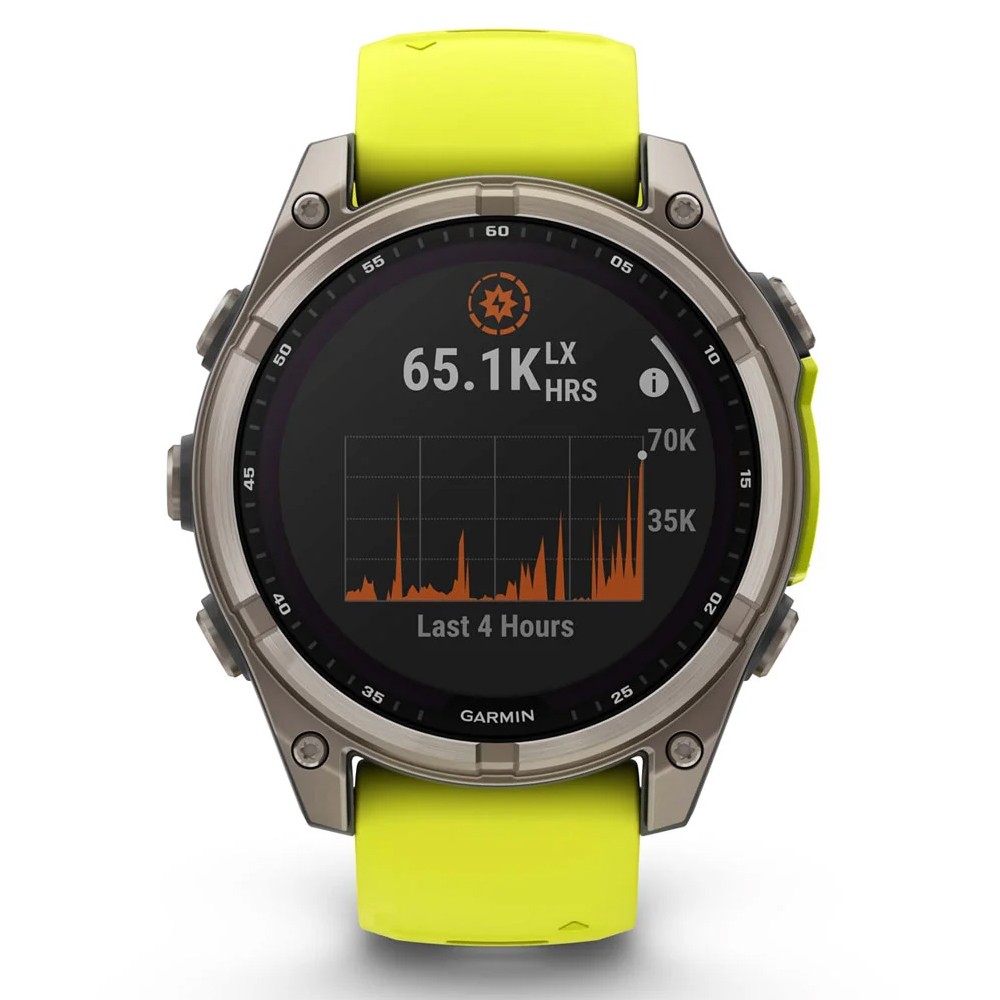 Смарт-годинник Garmin Fenix 8 Solar 47 мм Sapphire Titanium with Amp Yellow and Graphite Silicone Band 010-02906-21