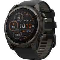 Фото Смарт-годинник Garmin Fenix 8 Solar 51 мм Sapphire Carbon Gray Dlc Titanium With Black and Pebble Gray Silicone Band 010-02907-11