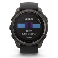 Фото Смарт-годинник Garmin Fenix 8 Solar 51 мм Sapphire Carbon Gray Dlc Titanium With Black and Pebble Gray Silicone Band 010-02907-11