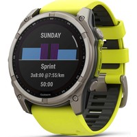 Фото Смарт-годинник Garmin Fenix 8 Solar 51 мм Sapphire Titanium With An Amp Yellow and Graphite Silicone Band 010-02907-21