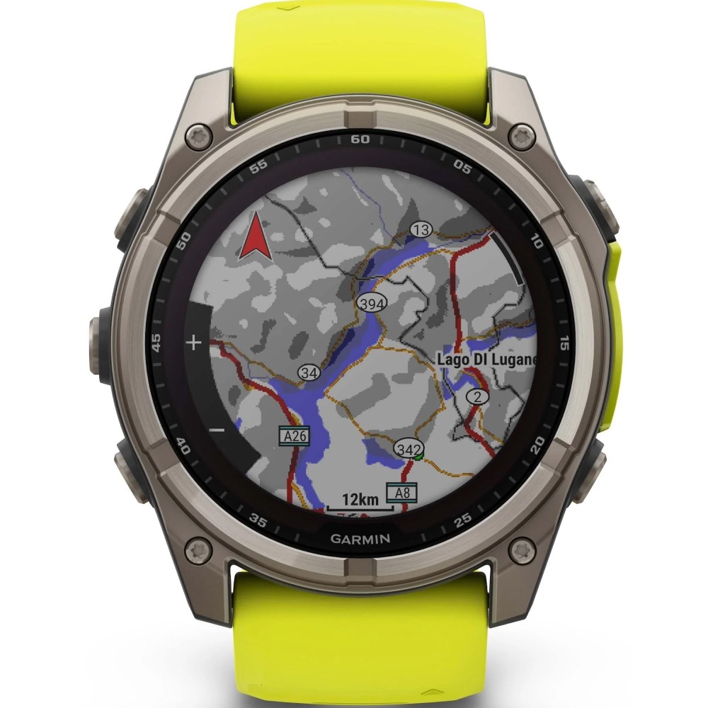 Смарт-годинник Garmin Fenix 8 Solar 51 мм Sapphire Titanium With An Amp Yellow and Graphite Silicone Band 010-02907-21