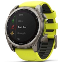 Смарт-годинник Garmin Fenix 8 Solar 51 мм Sapphire Titanium With An Amp Yellow and Graphite Silicone Band 010-02907-21
