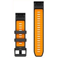 Фото Ремінець Garmin Fenix 8 solar 22mm Graphite/Spark Orange Silicone 010-13392-05